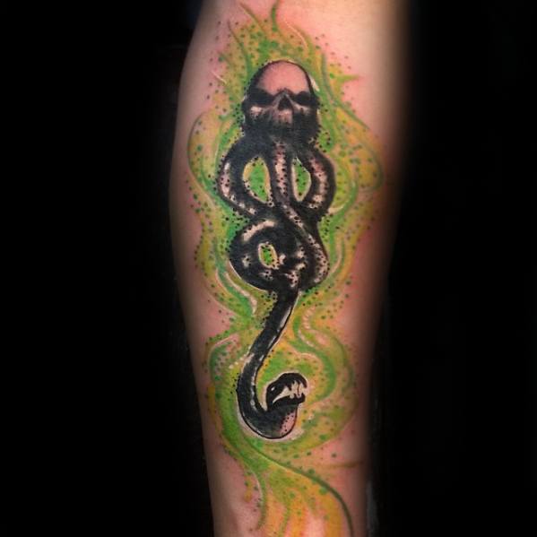 Mens Cool The Dark Mark Tattoo Ideas On Leg