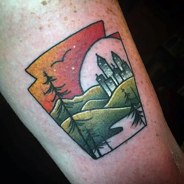 Mens Cool Unique Small Nature Themed Forearm Tattoo