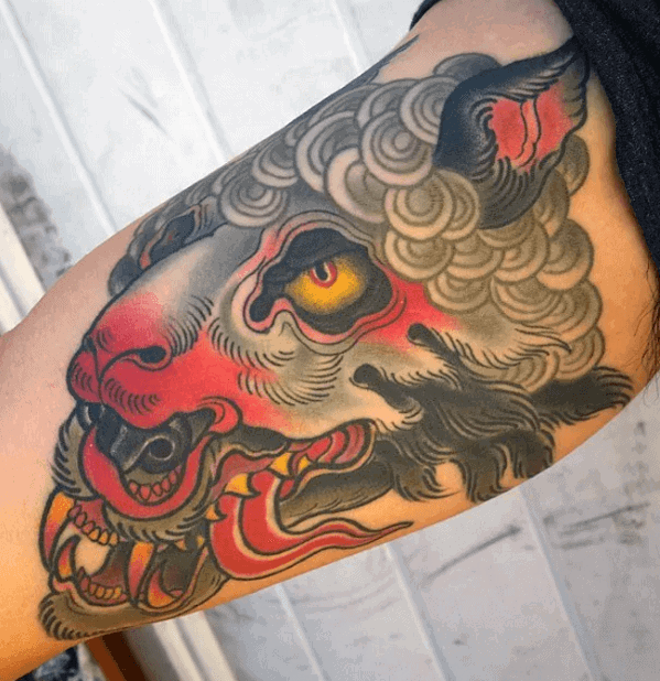 Mens Cool Wolf In Sheeps Clothing Inner Arm Bicep Tattoo Ideas