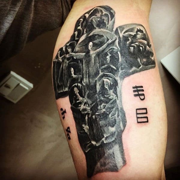 Mens Cross Stone Tattoo Ideas On Arm