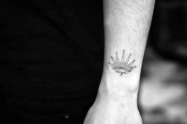 Mens Crown With Nyc Small Manly Outer Forearm Tattoo Design Ideas