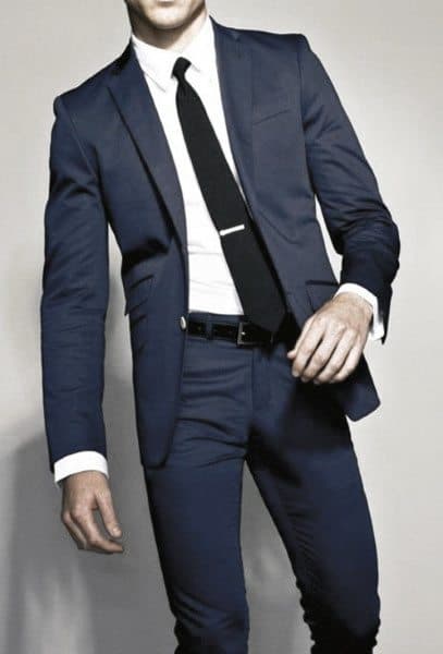 Mens Dapper Navy Blue Suit Style Ideas