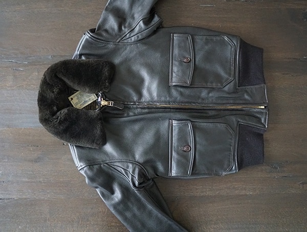 Mens Dark Brown Fur Cockpit Usa G 1 Flight Leather Jacket Front