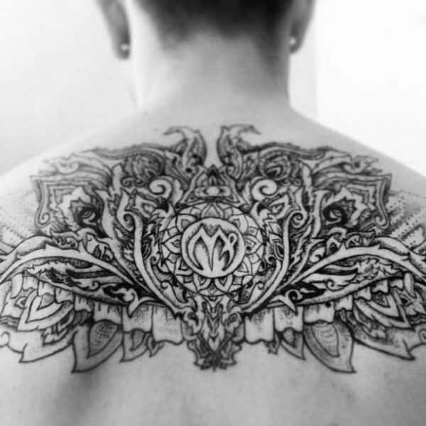Mens Decorative Back Virgo Tattoos