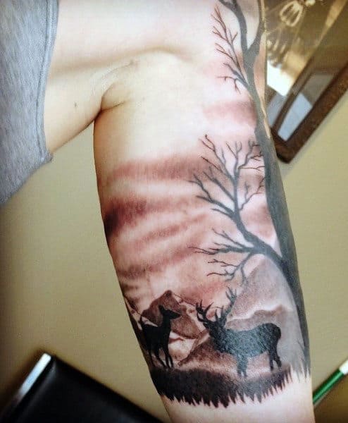 Men's Deer Hunting Tattoos