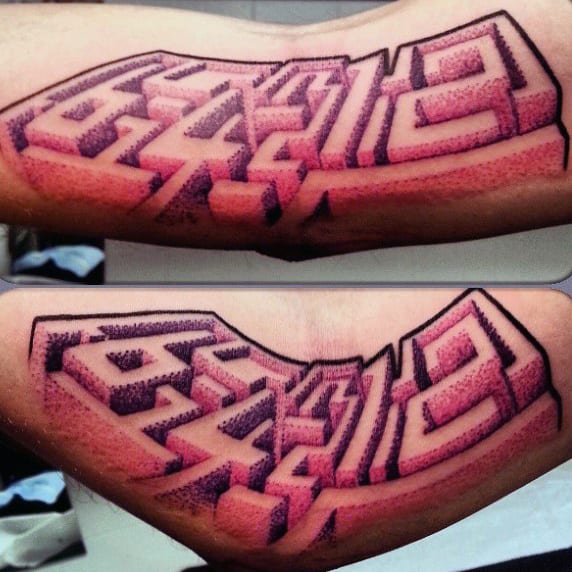 Mens Dotwork Maze Amazing Tattoo Designs