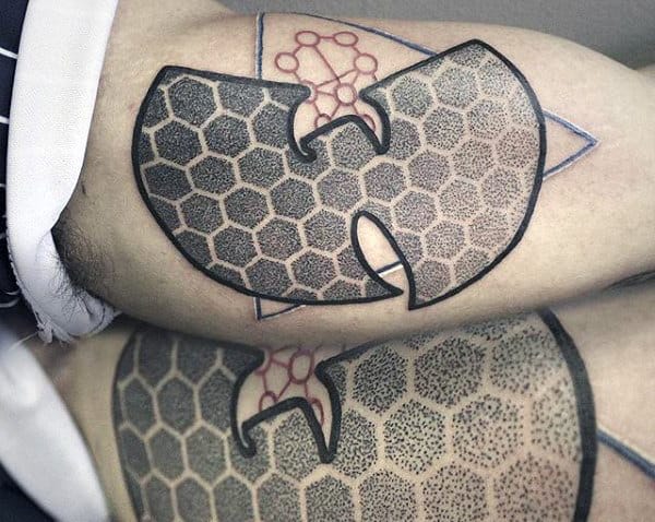 Mens Dotwork Wu Tang Inner Arm Bicep Tattoos