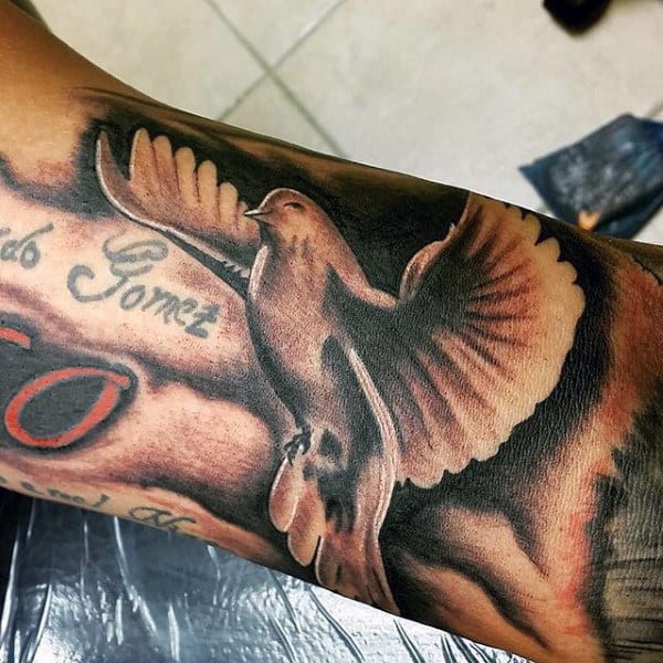 Mens Dove Tattoo Designs On Bicep