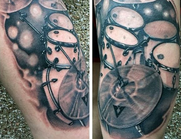 Mens Drum Set Tattoo Ideas