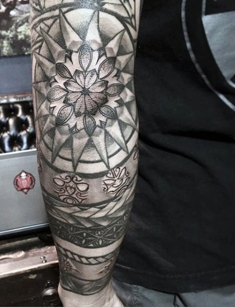Mens Elbow Tattoo Ideas Geometric Theme
