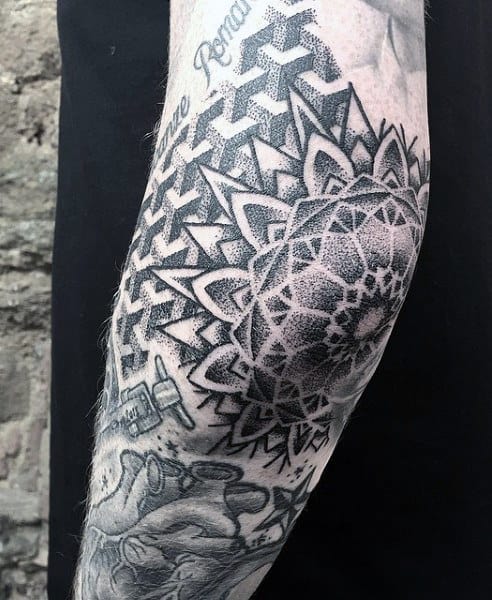 Mens Elbow Tattoos Men Geometric Style