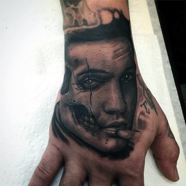 Mens Elvis Presley Tattoo On Hand
