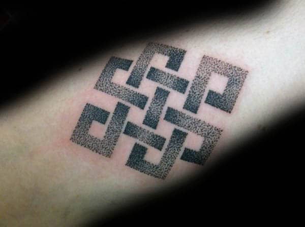 Mens Endless Knot Tattoo With Dotwork Design Style