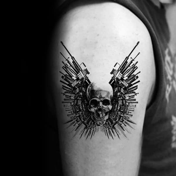 Mens Expendables Movie Upper Arm Tattoo