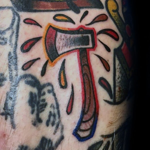 Mens Filler Tattoo Axe Design Inspiration