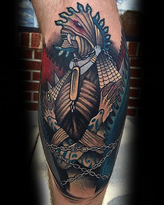 mens final fantasy x anima leg tattoo design ideas