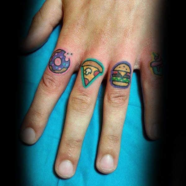 Mens Fingers Cool Small Food Tattoos