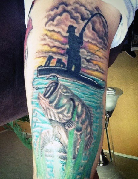 Men's Fish Hook Tattoos