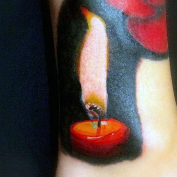 Mens Flame Tattoo Designs With Candle