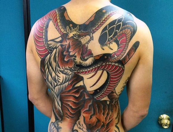 Men's Flying Tiger Tattoo