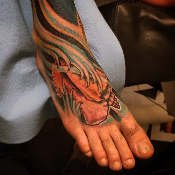 Mens Foot Seashell Tattoos