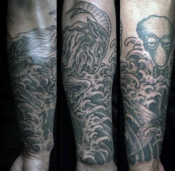 Mens Forearm Sleeve Capricorn Tattoo Ideas