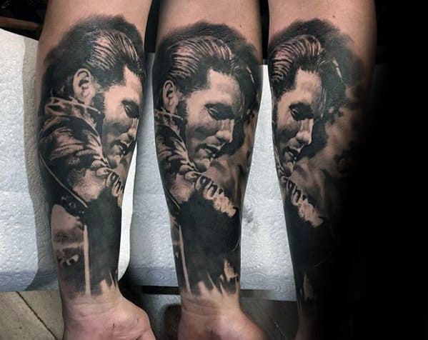 Mens Forearm Sleeve Elvis Presley Tattoo Design Inspiration