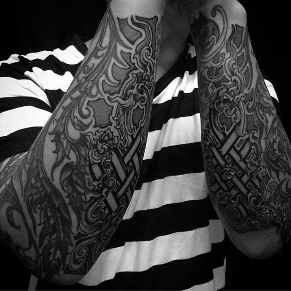 Mens Forearm Sleeves Endless Knot Tattoo Designs