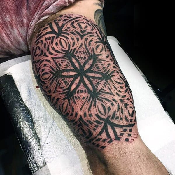 Mens Forearms Best Dotwork Tattoo