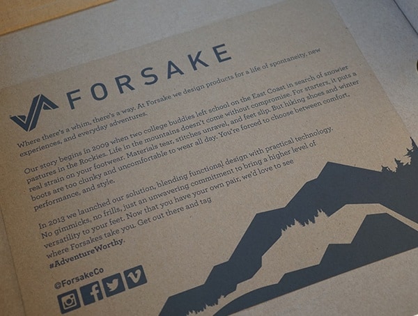 Mens Forsake Trail Boots Shoe Box Detail