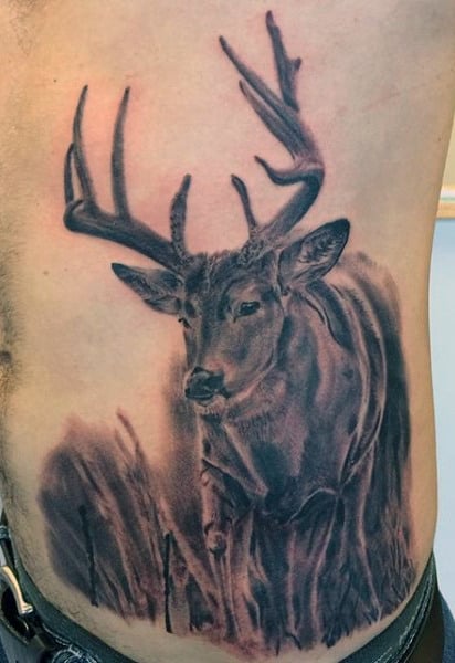 Men's Fox And Hunter Tattoo