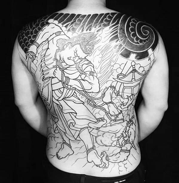 Mens Fudo Myoo Tattoo Design Back Inspiration