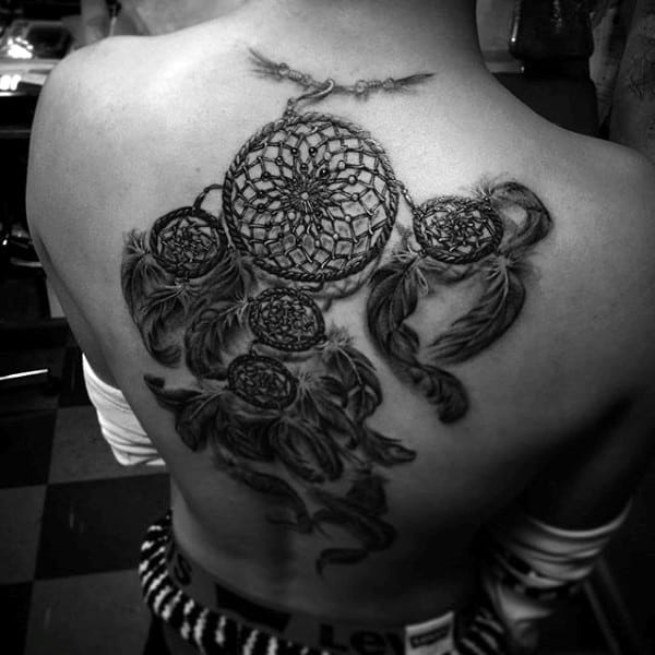 Mens Full Back Dreamcatcher Tattoos
