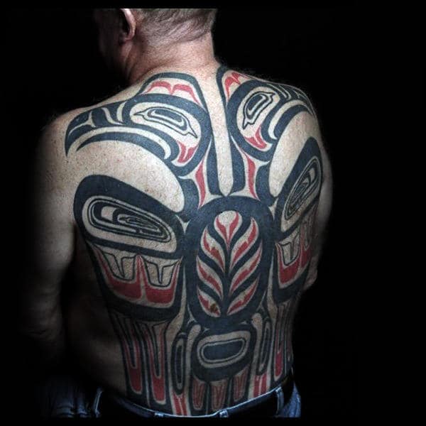 Mens Full Back Fantastic Haida Tattoo
