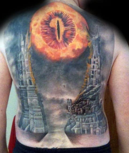 Mens Full Back Lord Of The Rings Tattoo