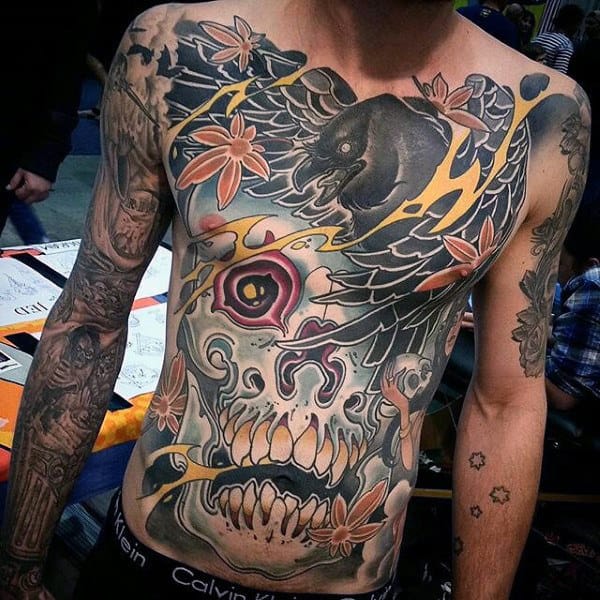 Mens Full Body Fantastic Colorful Tattoo