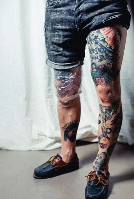 Mens Full Leg Traditional Themed Tattoo Designs