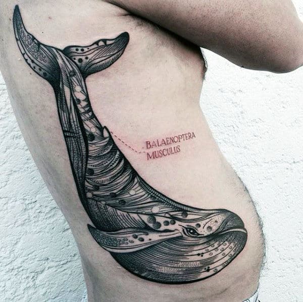 Mens Full Rib Cage Side Manly Guys Whale Tattoo Designs