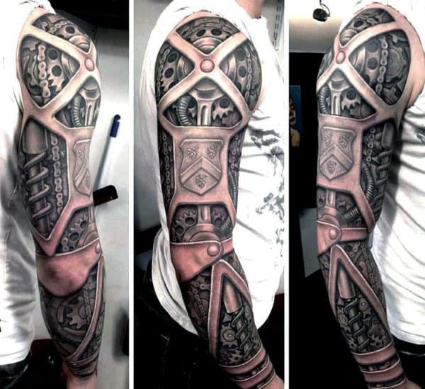 Mens Full Sleeve Amazing Steampunk Tattoo