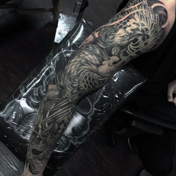 Men's Full Sleeve Phoenix Bird Tattoos