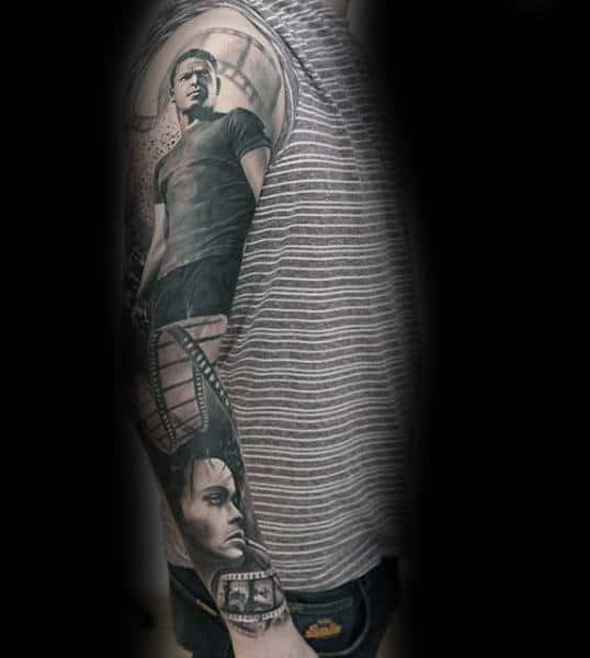 Mens Full Sleeves Camera Rolls Tattoo