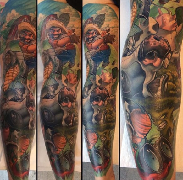 Mens Full Sleeves Fantastic New School Tattoo