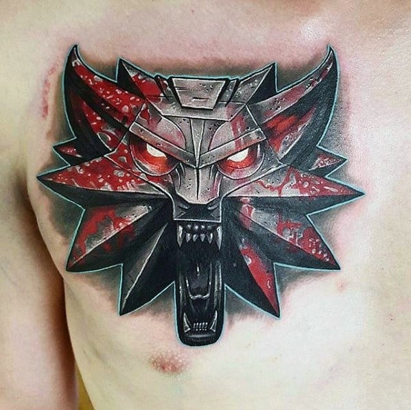 Mens Gamer Tattoo 3d Design Ideas On Upper Chest
