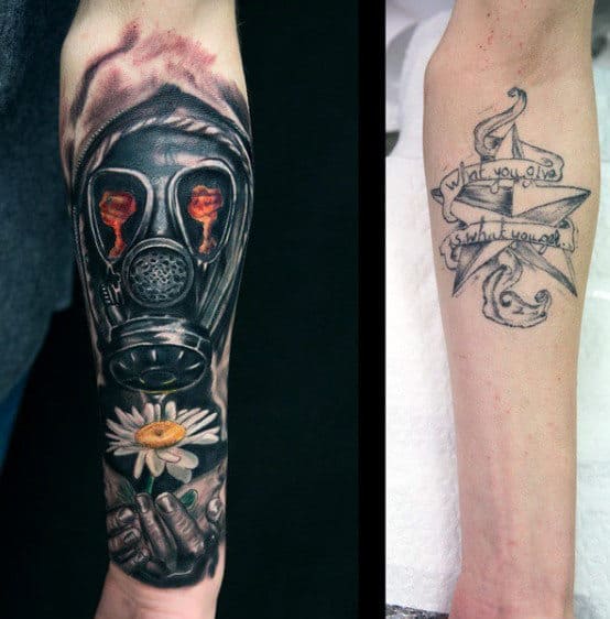 Mens Gas Mask Tattoo Designs