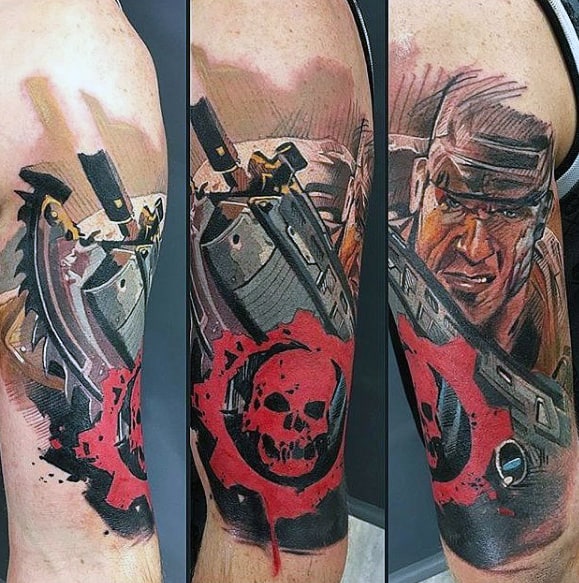 Mens Gears Of War Awesome Arm Tattoos
