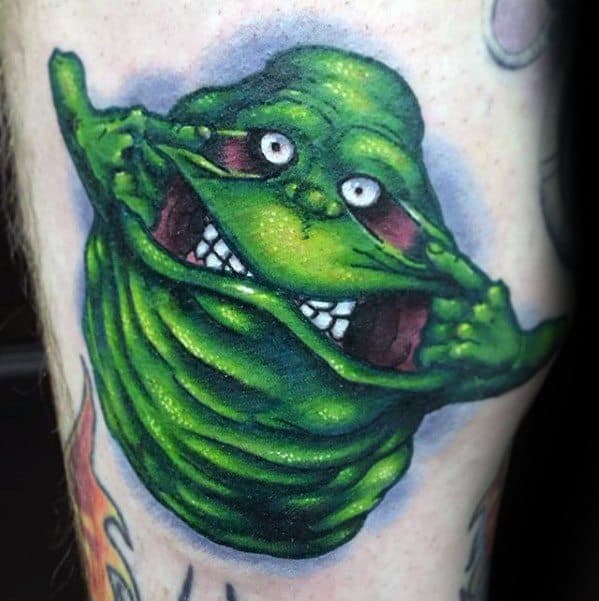 Mens Ghostbusters Tattoo Design Ideas On Leg