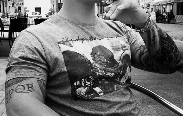 Mens Government Of The Ancient Roman Republic Spqr Outer Arm Tattoo