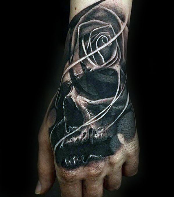 Mens Greatest Skull Tattoo Ideas On Hand
