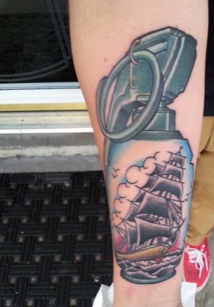 Men's Grenade Tattoos