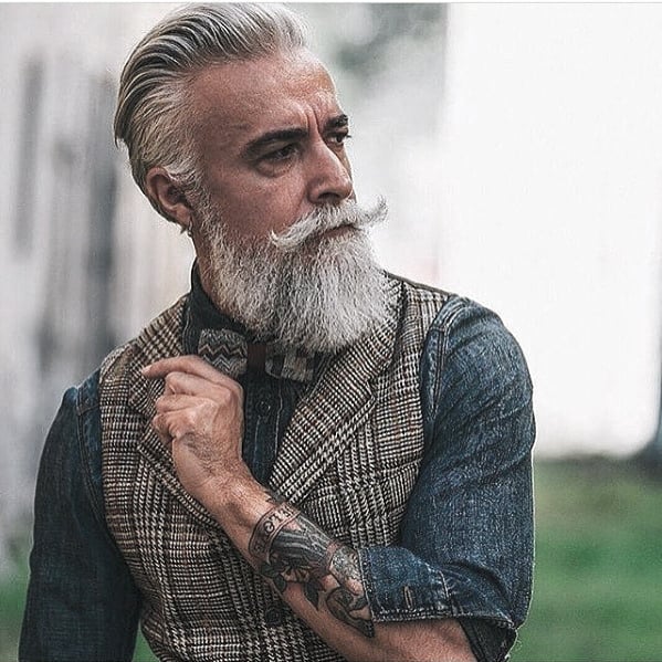 Mens Grey Beard Dapper Style Ideas